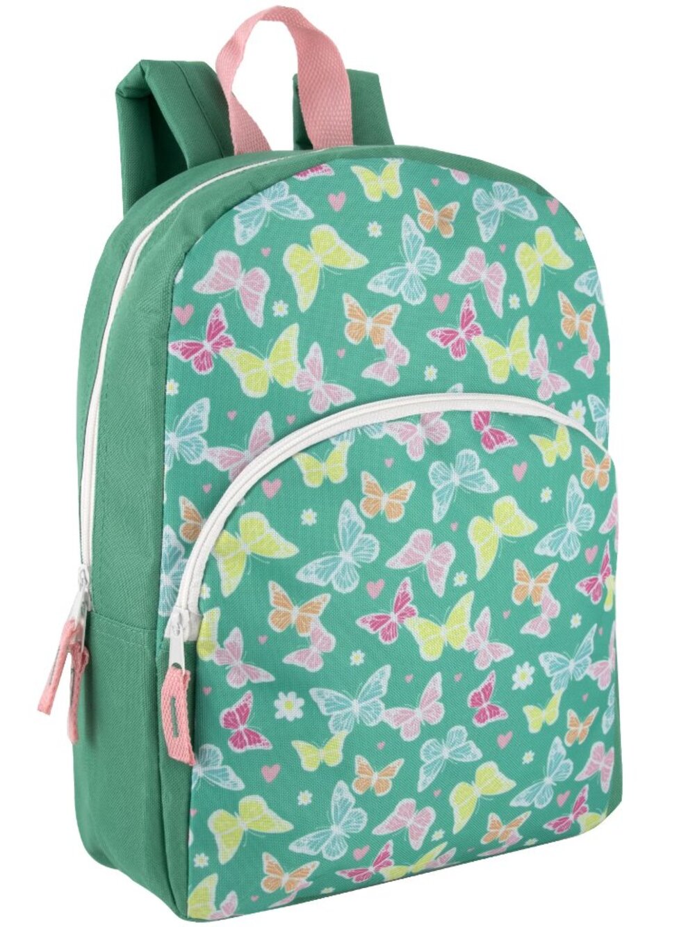 15" Butterfly Backpack Kids School Book Bag Front Pocket Adjustable Straps